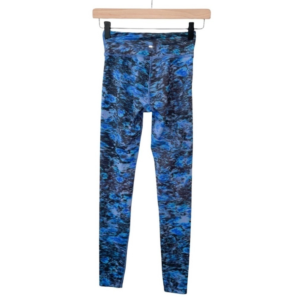 Beyond Yoga High Waisted Full Length Leggings Blue Black Pattern Stretchy Soft - Picture 2 of 7